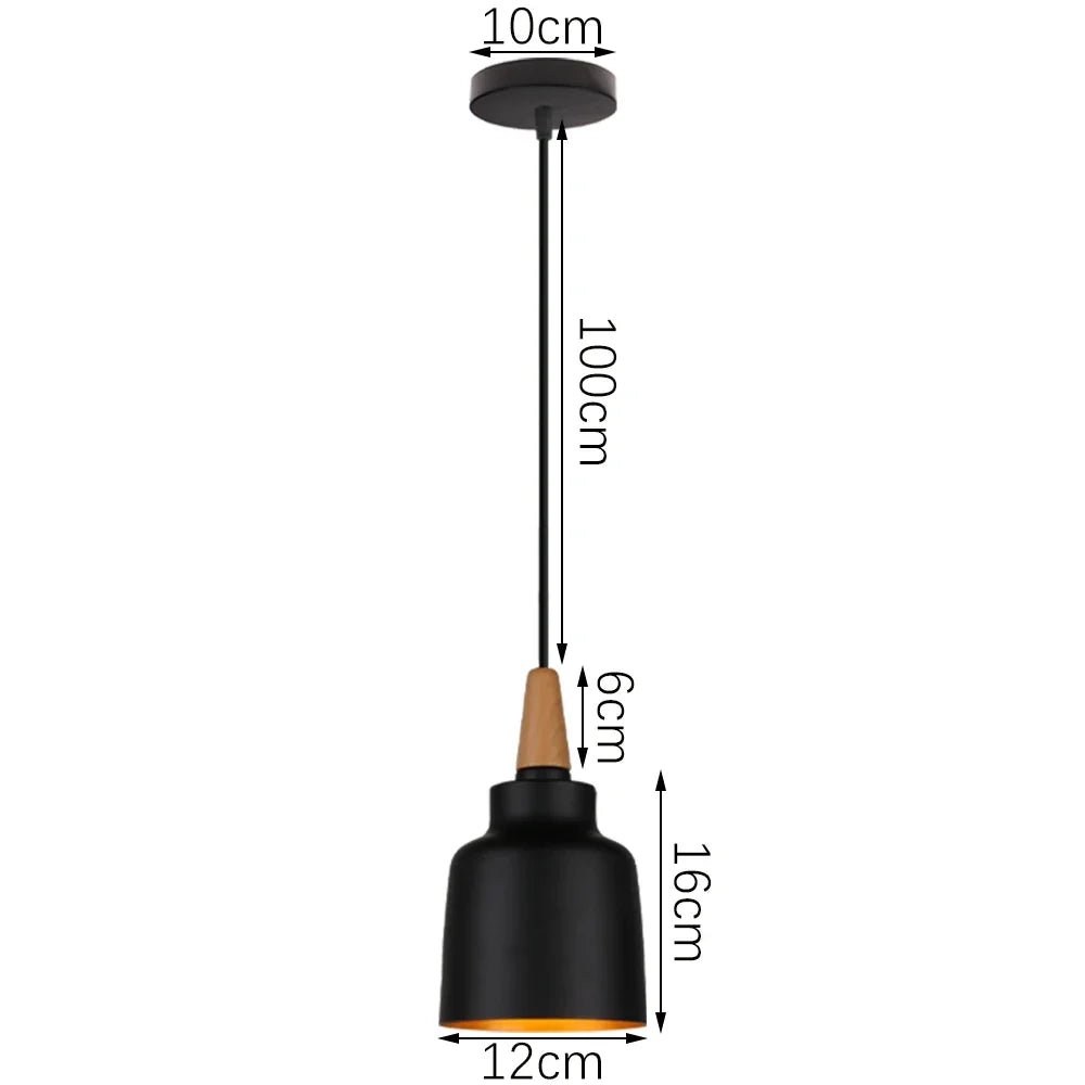 Black Wood Industrial Pendant Light - Decorbites