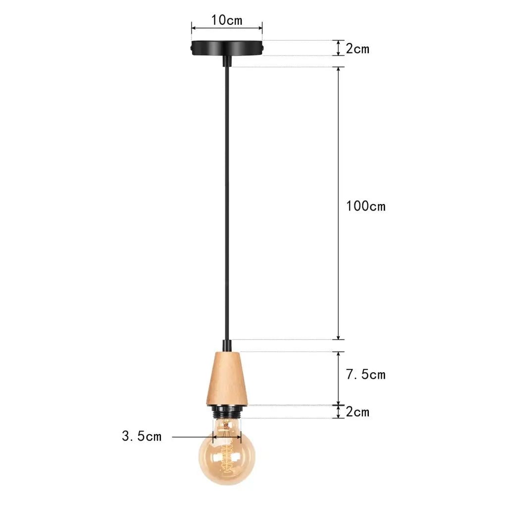 Black Wood Industrial Pendant Light - Decorbites