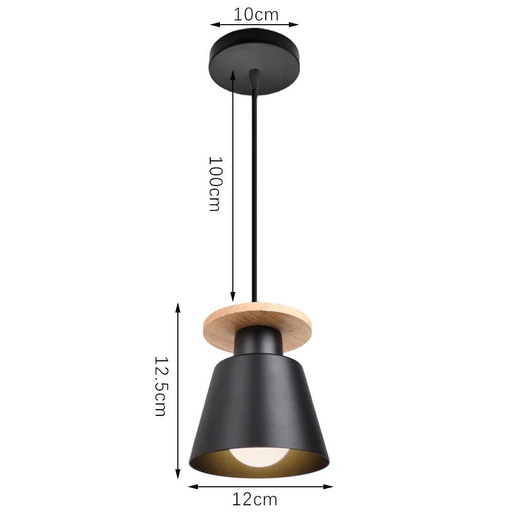 Black Wood Industrial Pendant Light - Decorbites