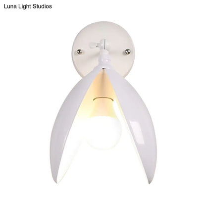 ديكوربايتس™ مصباح حائط بلومينج باد - مصباح حائط معدني حديث بضوء واحد لغرفة المعيشة (أسود/أبيض)