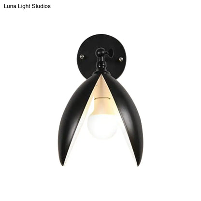 ديكوربايتس™ مصباح حائط بلومينج باد - مصباح حائط معدني حديث بضوء واحد لغرفة المعيشة (أسود/أبيض)