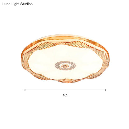 ديكوربايتس™ مصباح سقف بلومينج مدمج لغرفة النوم، غطاء أكريليك عصري، أبيض/أزرق/ذهبي، دافئ/أبيض - عرض 16 بوصة/19.5 بوصة
