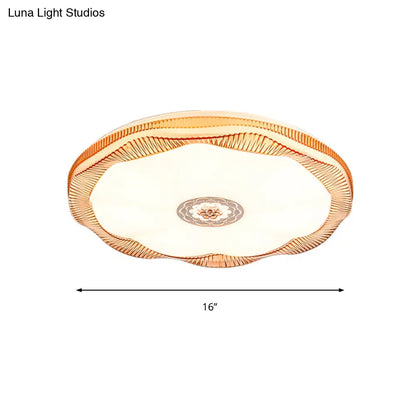 ديكوربايتس™ مصباح سقف بلومينج مدمج لغرفة النوم، غطاء أكريليك عصري، أبيض/أزرق/ذهبي، دافئ/أبيض - عرض 16 بوصة/19.5 بوصة