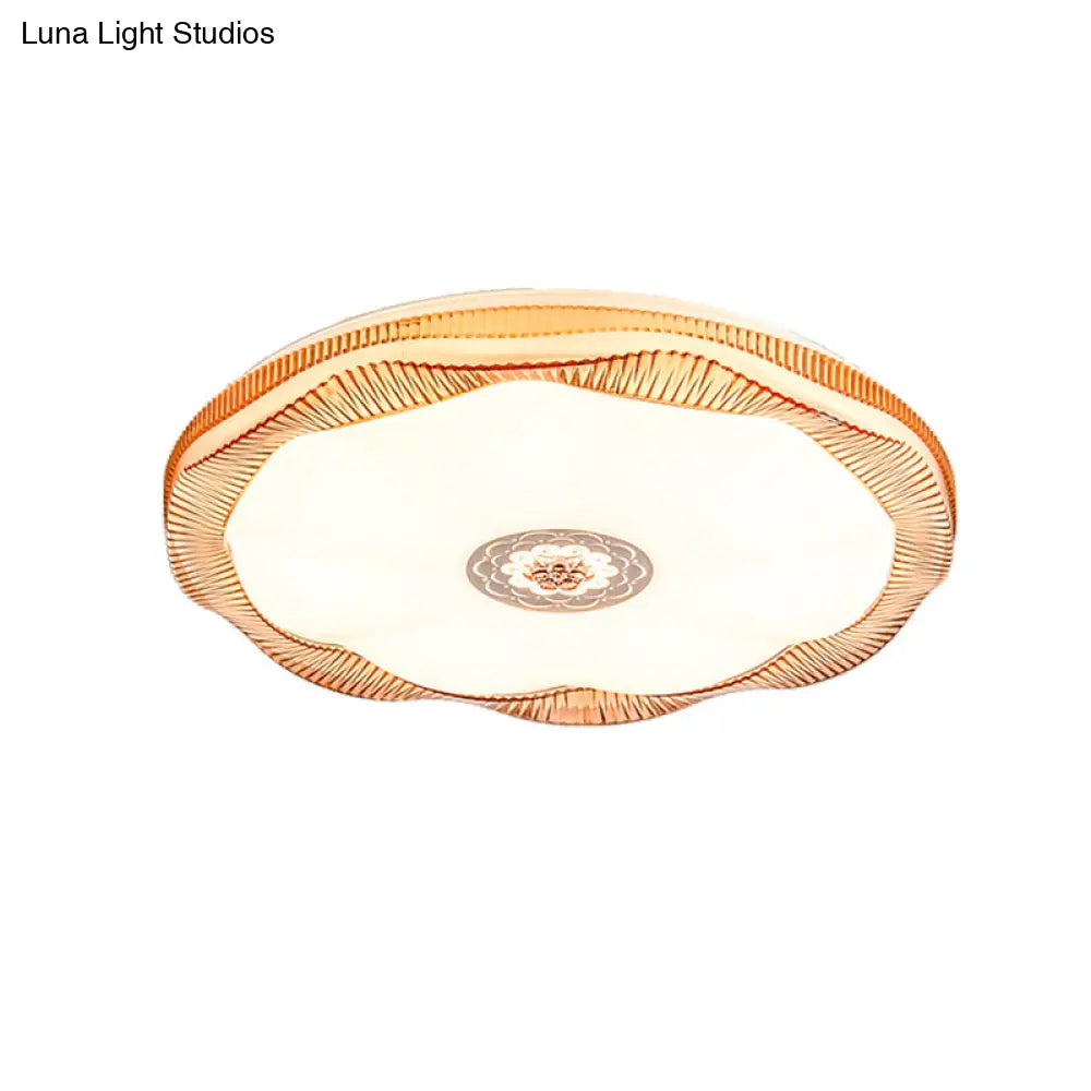 ديكوربايتس™ مصباح سقف بلومينج مدمج لغرفة النوم، غطاء أكريليك عصري، أبيض/أزرق/ذهبي، دافئ/أبيض - عرض 16 بوصة/19.5 بوصة