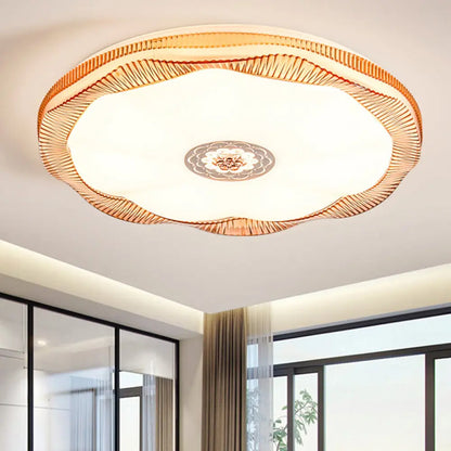 ديكوربايتس™ مصباح سقف بلومينج مدمج لغرفة النوم، غطاء أكريليك عصري، أبيض/أزرق/ذهبي، دافئ/أبيض - عرض 16 بوصة/19.5 بوصة