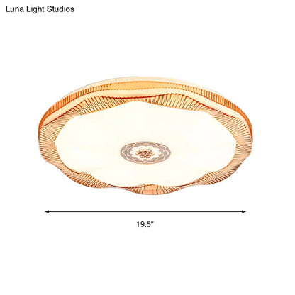 ديكوربايتس™ مصباح سقف بلومينج مدمج لغرفة النوم، غطاء أكريليك عصري، أبيض/أزرق/ذهبي، دافئ/أبيض - عرض 16 بوصة/19.5 بوصة