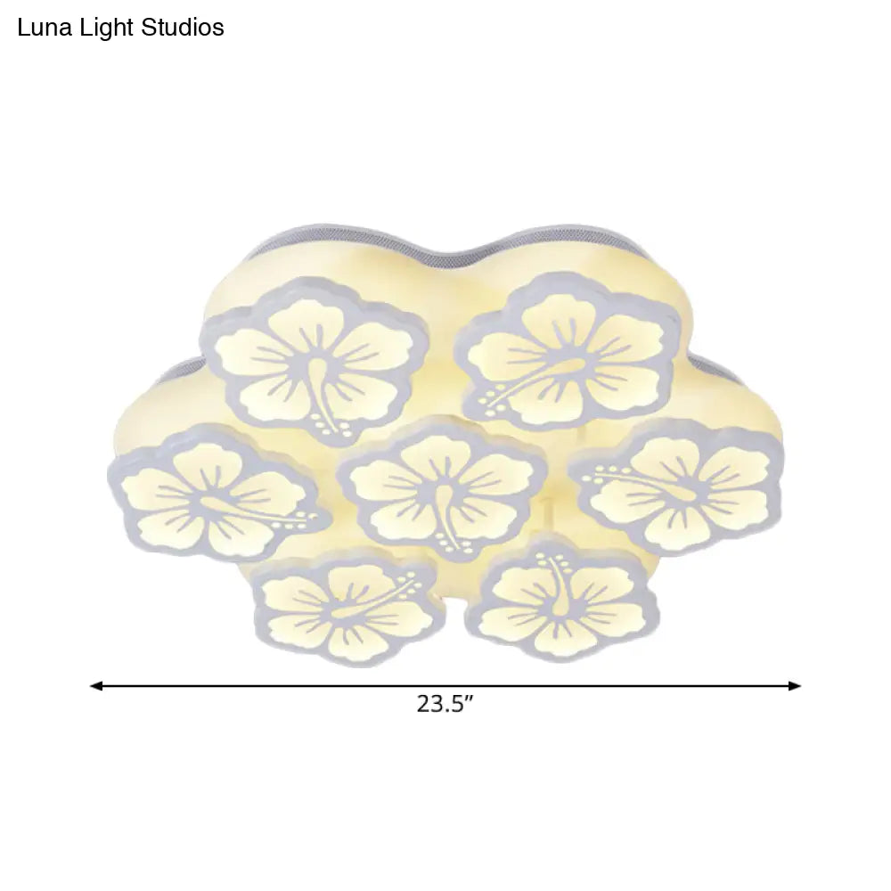 DecorBites™ Blossom Acrylic LED Flush Mount Ceiling Light: بسيط وأنيق، خيارات 5/7/12 رأسًا في ضوء دافئ/أبيض/طبيعي