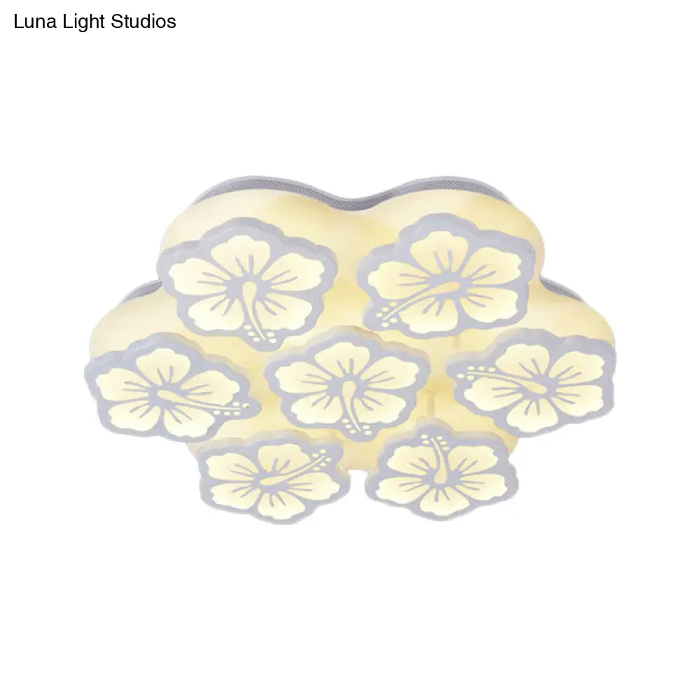 DecorBites™ Blossom Acrylic LED Flush Mount Ceiling Light: بسيط وأنيق، خيارات 5/7/12 رأسًا في ضوء دافئ/أبيض/طبيعي