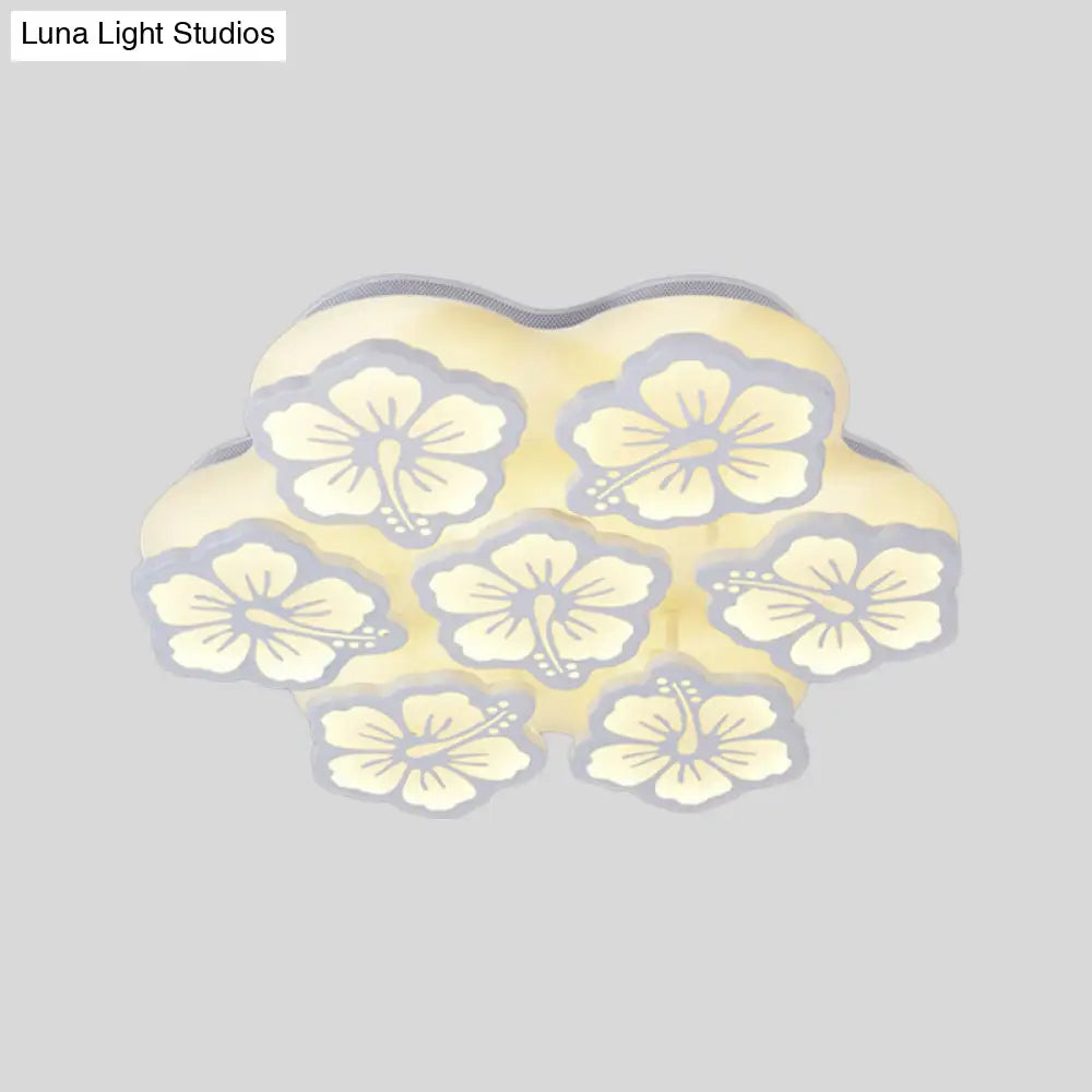 DecorBites™ Blossom Acrylic LED Flush Mount Ceiling Light: بسيط وأنيق، خيارات 5/7/12 رأسًا في ضوء دافئ/أبيض/طبيعي