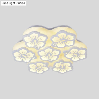 DecorBites™ Blossom Acrylic LED Flush Mount Ceiling Light: بسيط وأنيق، خيارات 5/7/12 رأسًا في ضوء دافئ/أبيض/طبيعي