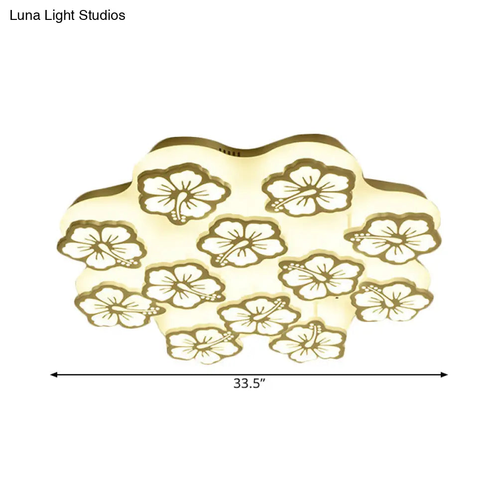 DecorBites™ Blossom Acrylic LED Flush Mount Ceiling Light: بسيط وأنيق، خيارات 5/7/12 رأسًا في ضوء دافئ/أبيض/طبيعي