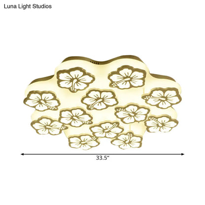 DecorBites™ Blossom Acrylic LED Flush Mount Ceiling Light: بسيط وأنيق، خيارات 5/7/12 رأسًا في ضوء دافئ/أبيض/طبيعي