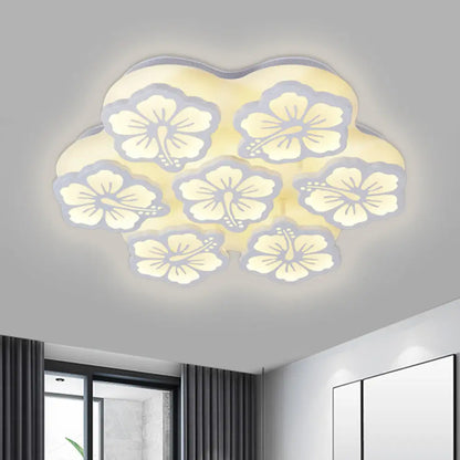 DecorBites™ Blossom Acrylic LED Flush Mount Ceiling Light: بسيط وأنيق، خيارات 5/7/12 رأسًا في ضوء دافئ/أبيض/طبيعي