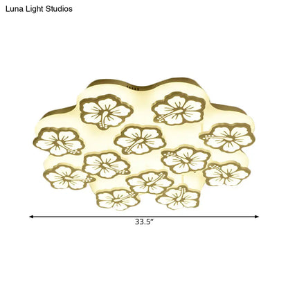 DecorBites™ Blossom Acrylic LED Flush Mount Ceiling Light: بسيط وأنيق، خيارات 5/7/12 رأسًا في ضوء دافئ/أبيض/طبيعي