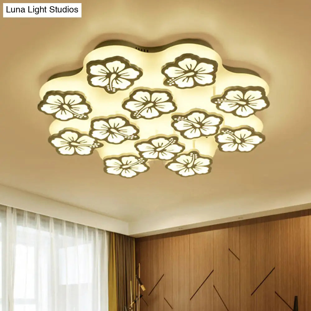 DecorBites™ Blossom Acrylic LED Flush Mount Ceiling Light: بسيط وأنيق، خيارات 5/7/12 رأسًا في ضوء دافئ/أبيض/طبيعي