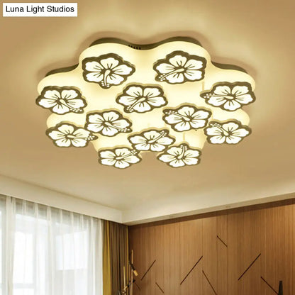 DecorBites™ Blossom Acrylic LED Flush Mount Ceiling Light: بسيط وأنيق، خيارات 5/7/12 رأسًا في ضوء دافئ/أبيض/طبيعي