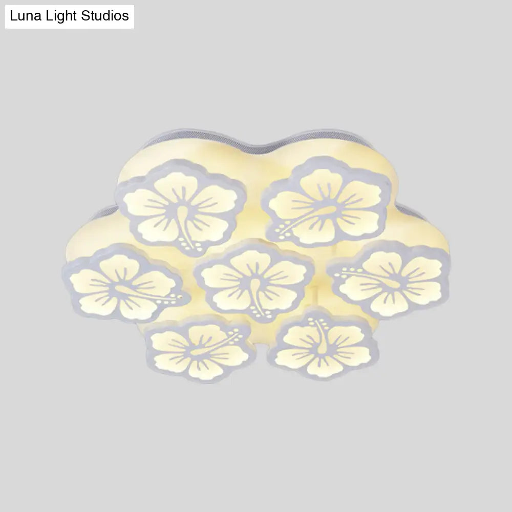 DecorBites™ Blossom Acrylic LED Flush Mount Ceiling Light: بسيط وأنيق، خيارات 5/7/12 رأسًا في ضوء دافئ/أبيض/طبيعي