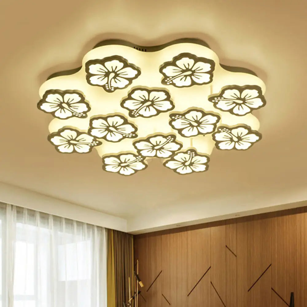 DecorBites™ Blossom Acrylic LED Flush Mount Ceiling Light: بسيط وأنيق، خيارات 5/7/12 رأسًا في ضوء دافئ/أبيض/طبيعي