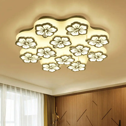 DecorBites™ Blossom Acrylic LED Flush Mount Ceiling Light: بسيط وأنيق، خيارات 5/7/12 رأسًا في ضوء دافئ/أبيض/طبيعي