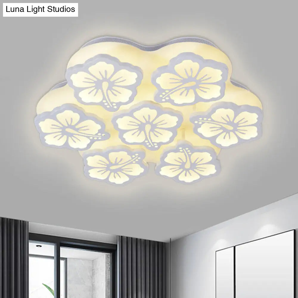 DecorBites™ Blossom Acrylic LED Flush Mount Ceiling Light: بسيط وأنيق، خيارات 5/7/12 رأسًا في ضوء دافئ/أبيض/طبيعي