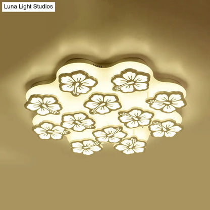 DecorBites™ Blossom Acrylic LED Flush Mount Ceiling Light: بسيط وأنيق، خيارات 5/7/12 رأسًا في ضوء دافئ/أبيض/طبيعي