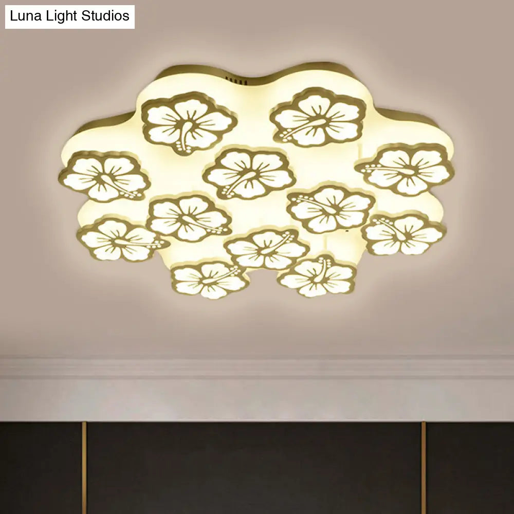 DecorBites™ Blossom Acrylic LED Flush Mount Ceiling Light: بسيط وأنيق، خيارات 5/7/12 رأسًا في ضوء دافئ/أبيض/طبيعي