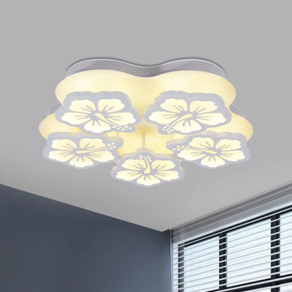 DecorBites™ Blossom Acrylic LED Flush Mount Ceiling Light: بسيط وأنيق، خيارات 5/7/12 رأسًا في ضوء دافئ/أبيض/طبيعي