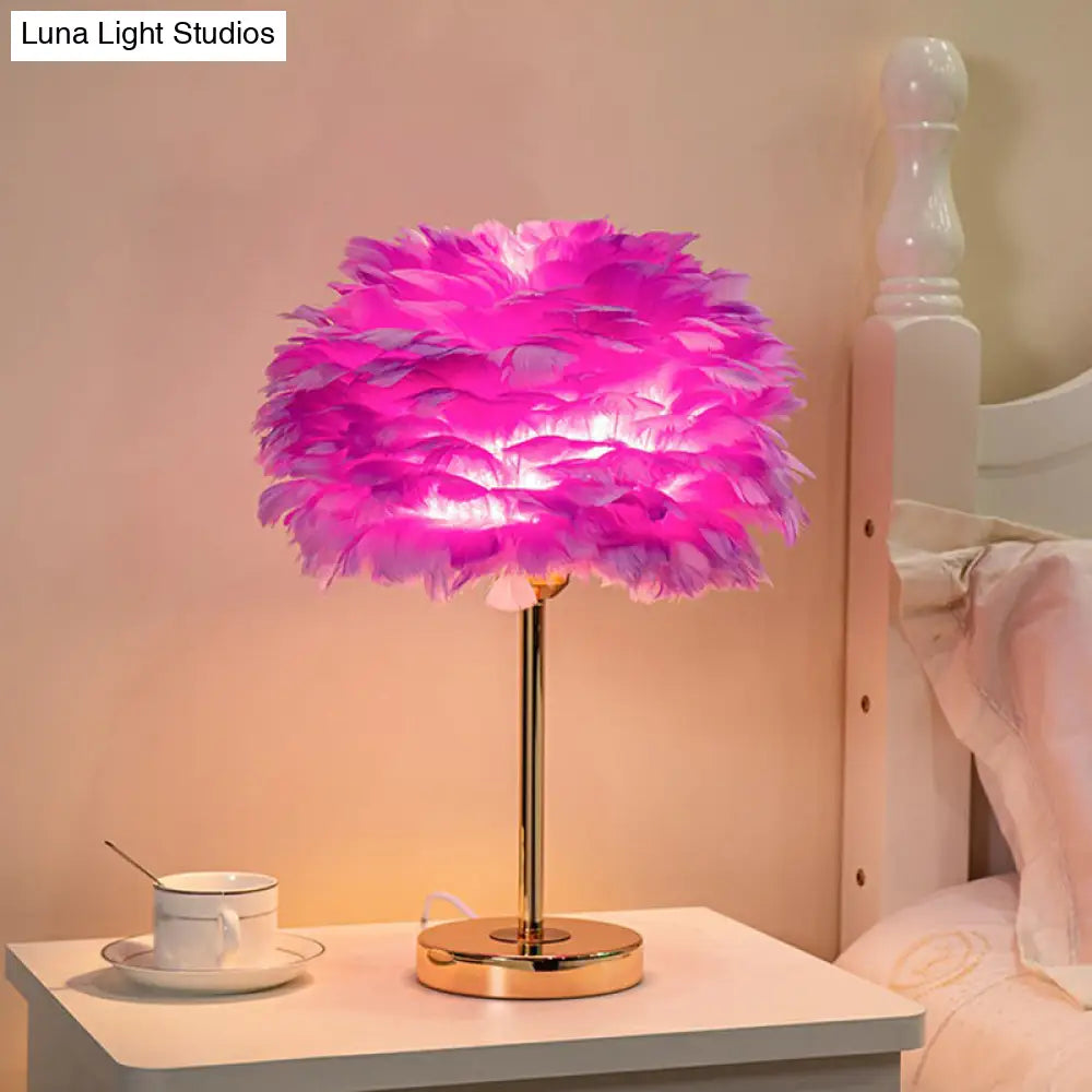 Lámpara de noche Blossom Feather - Luz minimalista y natural para mesita de noche