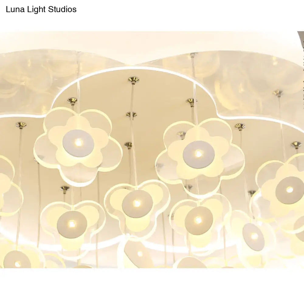 ديكوربايتس™ بلوسوم مصباح سقف LED حديث لغرف نوم الكبار والأطفال (أكريليك مدمج)