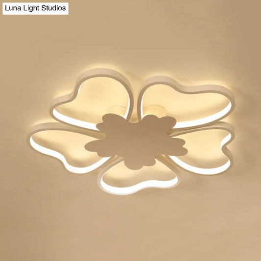 Blossom Shape Ceiling Mount Light - Kid-Friendly LED Lamp for Foyer - White Acrylic Design