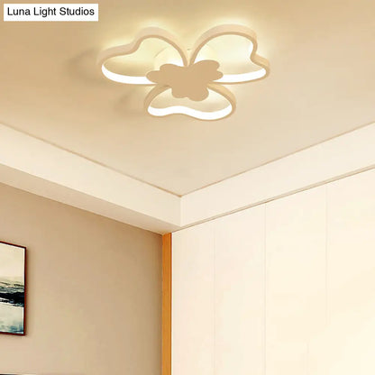 Blossom Shape Ceiling Mount Light - Kid-Friendly LED Lamp for Foyer - White Acrylic Design