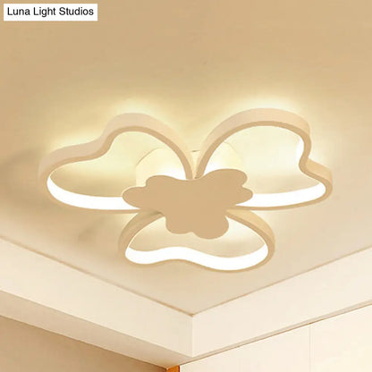 Blossom Shape Ceiling Mount Light - Kid-Friendly LED Lamp for Foyer - White Acrylic Design