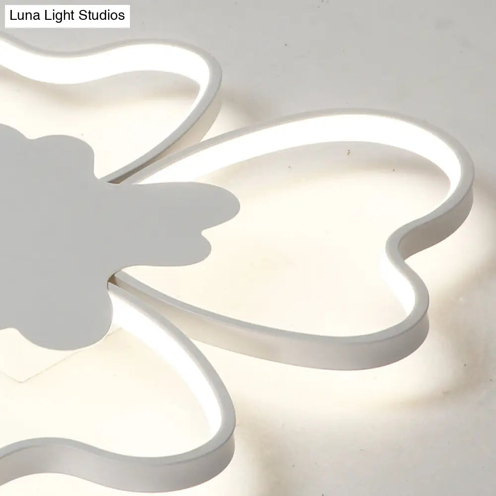 Blossom Shape Ceiling Mount Light - Kid-Friendly LED Lamp for Foyer - White Acrylic Design