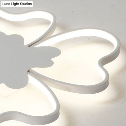 Blossom Shape Ceiling Mount Light - Kid-Friendly LED Lamp for Foyer - White Acrylic Design