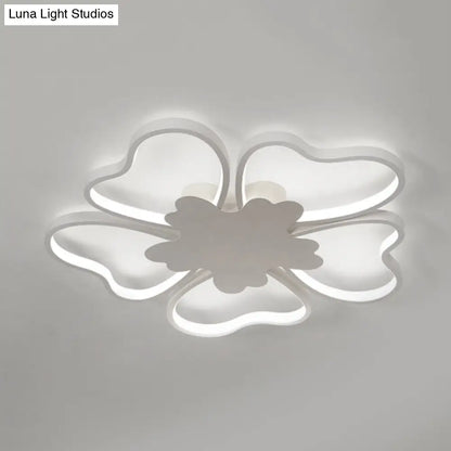 Blossom Shape Ceiling Mount Light - Kid-Friendly LED Lamp for Foyer - White Acrylic Design