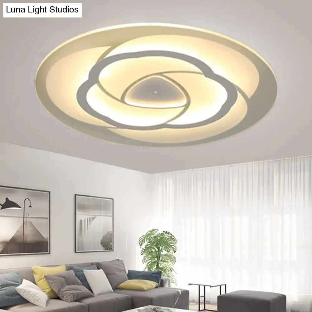 DecorBites™ DecorBites™ Blossom Ultra Thin Acrylic Flushmount Modernism White LED Ceiling Light, 16.5"/20.5" Warm/White Light