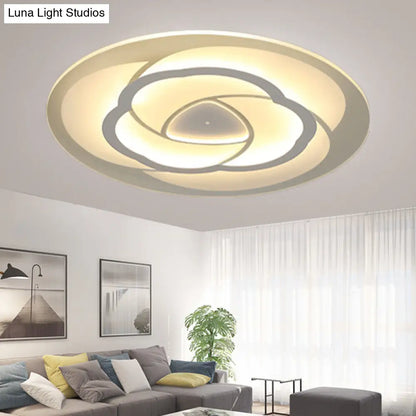 DecorBites™ DecorBites™ Blossom Ultra Thin Acrylic Flushmount Modernism White LED Ceiling Light, 16.5"/20.5" Warm/White Light