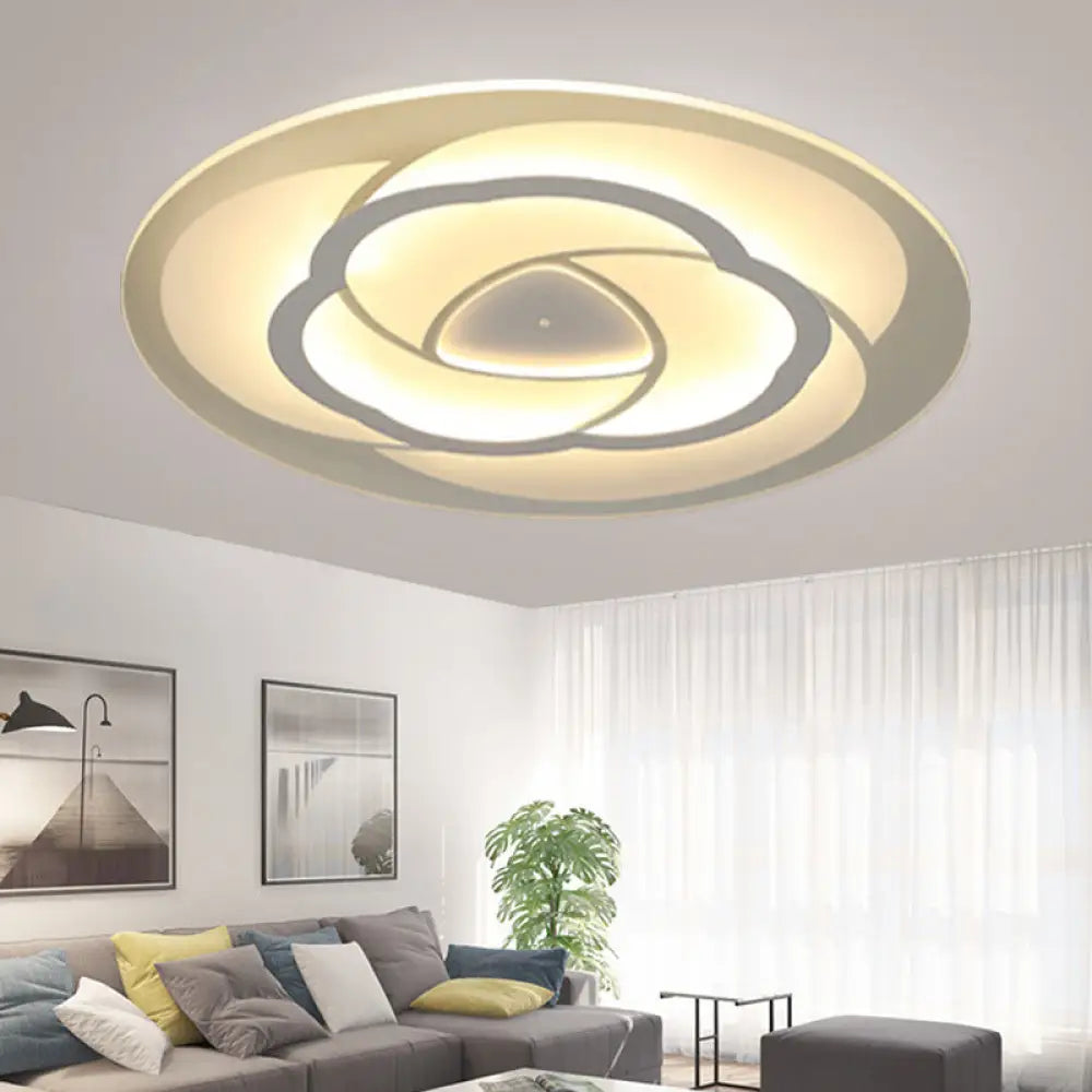 DecorBites™ DecorBites™ Blossom Ultra Thin Acrylic Flushmount Modernism White LED Ceiling Light, 16.5"/20.5" Warm/White Light