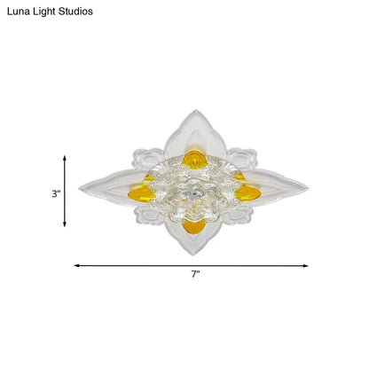 DecorBites™ DecorBites™ Blossoms Hall Flushmount Clear Crystal Glass LED Ceiling Lamp