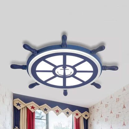 DecorBites™ DecorBites™ Blue Acrylic Flush Mount Nautical Style Ceiling Lamp - Slim Rudder Design for Kids' Bedrooms