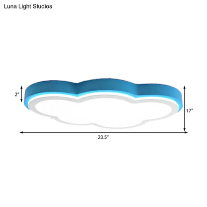 DecorBites™ DecorBites™ Blue Acrylic Shade LED Flush Ceiling Light for Child Bedroom - Modernist & Warm/White Lighting