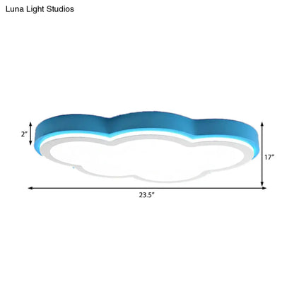 DecorBites™ DecorBites™ Blue Acrylic Shade LED Flush Ceiling Light for Child Bedroom - Modernist & Warm/White Lighting