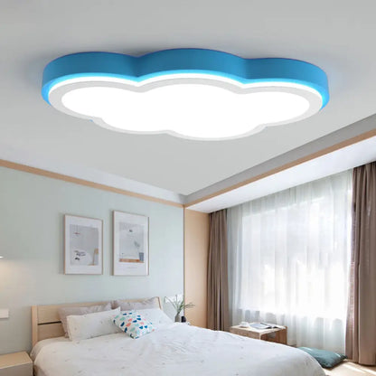 DecorBites™ DecorBites™ Blue Acrylic Shade LED Flush Ceiling Light for Child Bedroom - Modernist & Warm/White Lighting