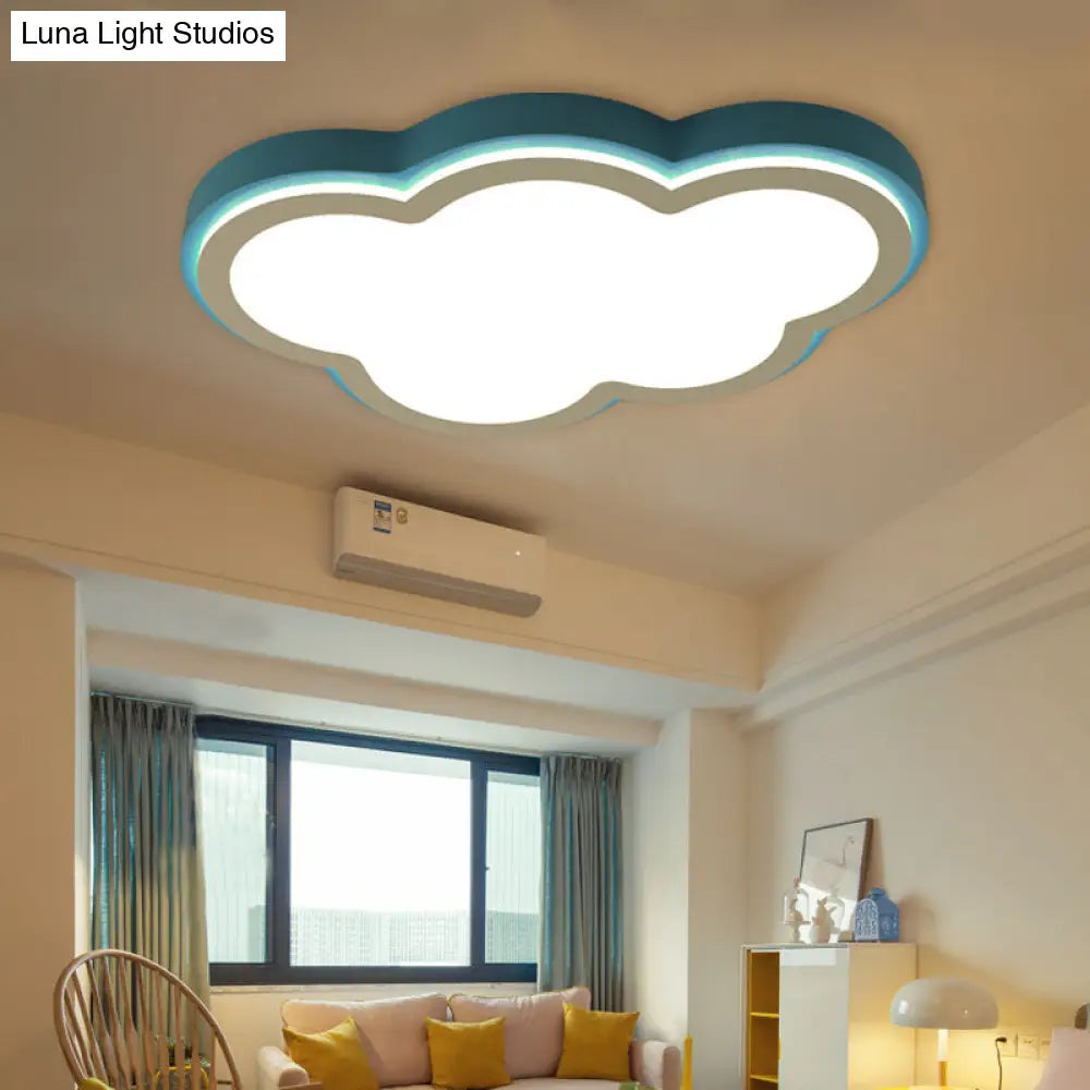 DecorBites™ DecorBites™ Blue Acrylic Shade LED Flush Ceiling Light for Child Bedroom - Modernist & Warm/White Lighting