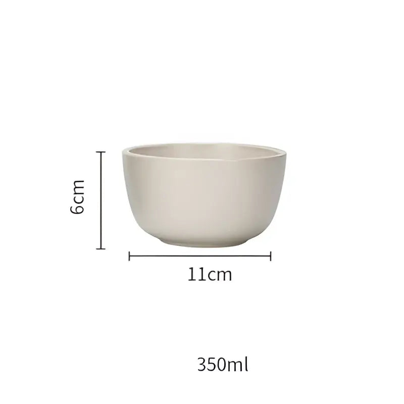 A minimalist off-white decorbites ceramic morandi bowl with smooth shape 11cm diameter and 6cm tall for dining room use