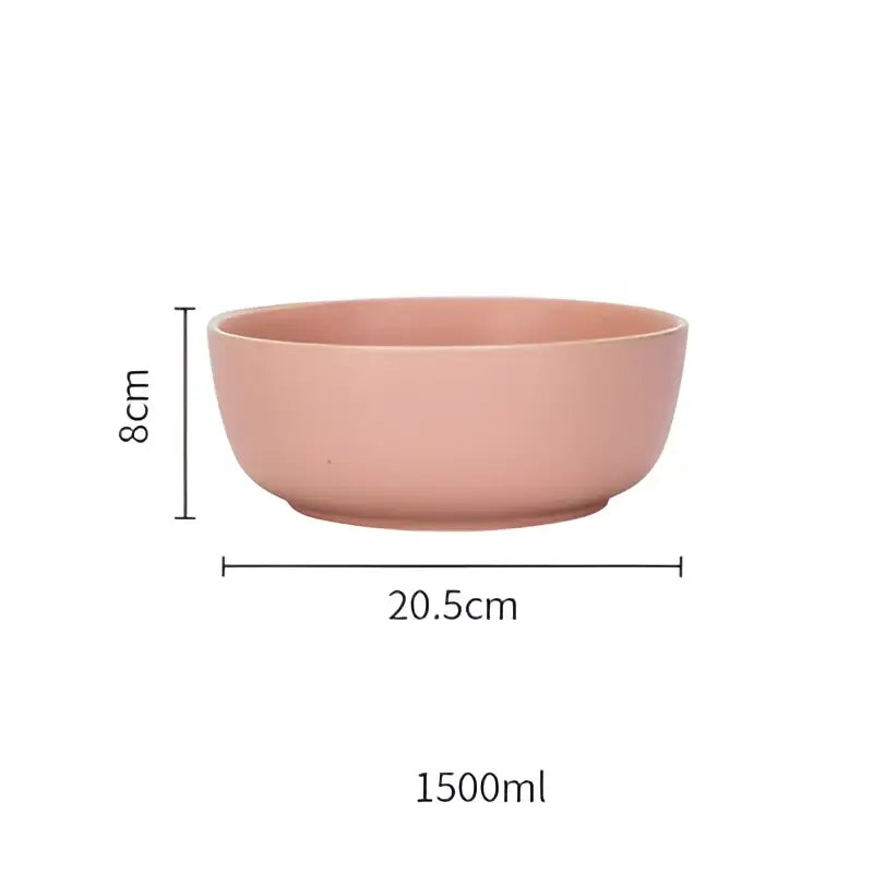 A matte pink ceramic morandi bowl 20.5cm wide 8cm deep holding 1500ml from decorbites ceramic morandi dinnerware