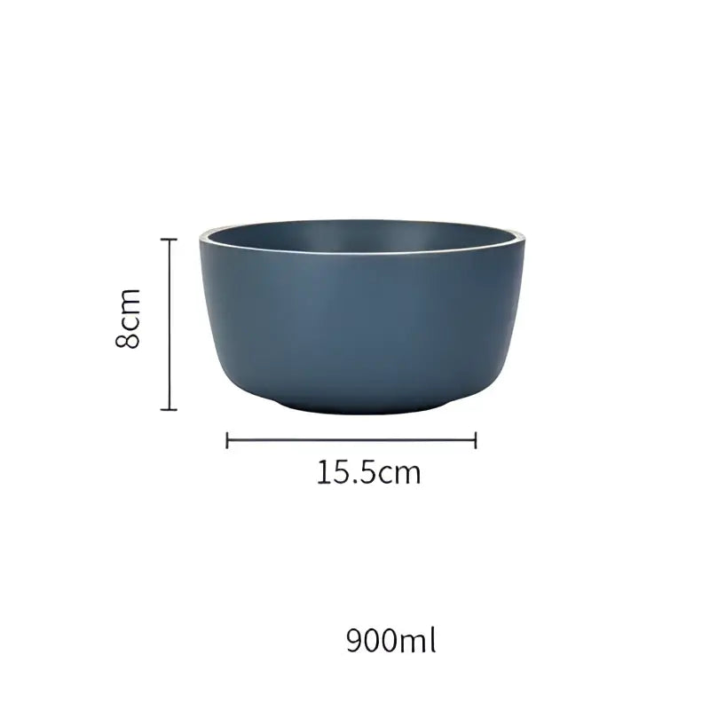 A sleek matte-finish dark blue ceramic morandi bowl with smooth surfaces from decorbites ceramic morandi dinnerware