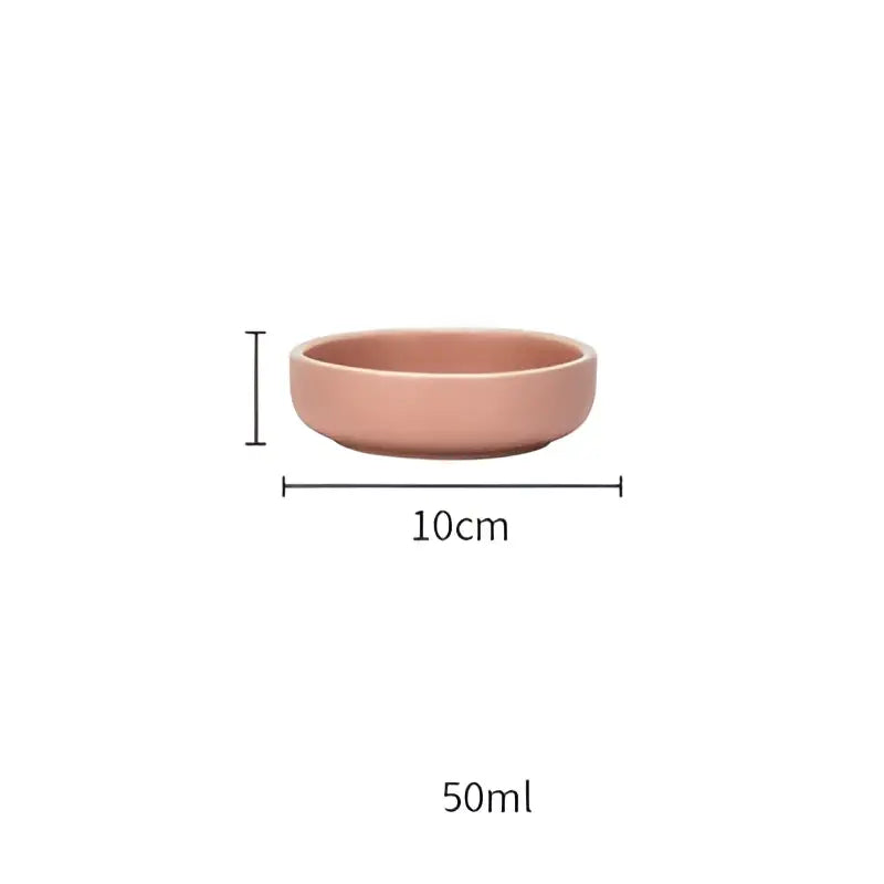 A matte pink ceramic morandi bowl with 10cm diameter and 50ml capacity from decorbites ceramic morandi collection