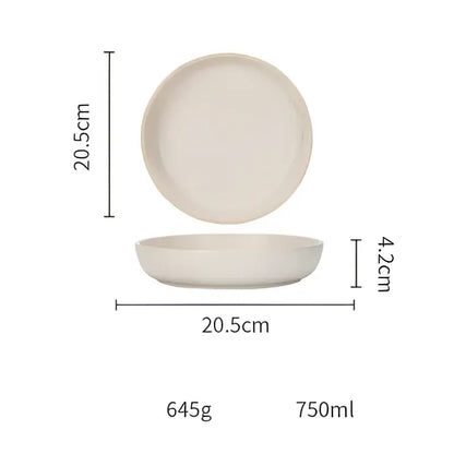 A minimalist off-white ceramic morandi bowl with smooth rim and shallow depth from decorbites ceramic morandi collection