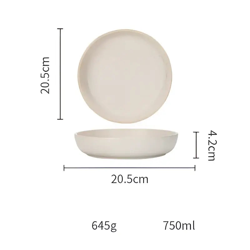 A minimalist off-white ceramic morandi bowl with smooth rim and shallow depth from decorbites ceramic morandi collection